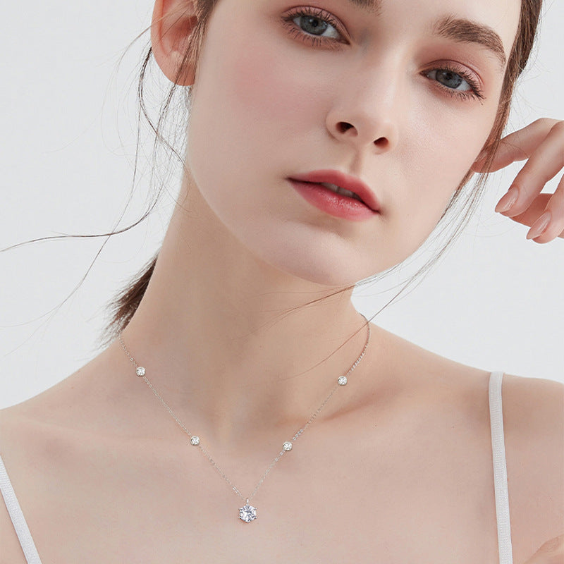 AURÉN Moissanite Necklace –Wish Upon a Star - Premium S925 Sterling Silver