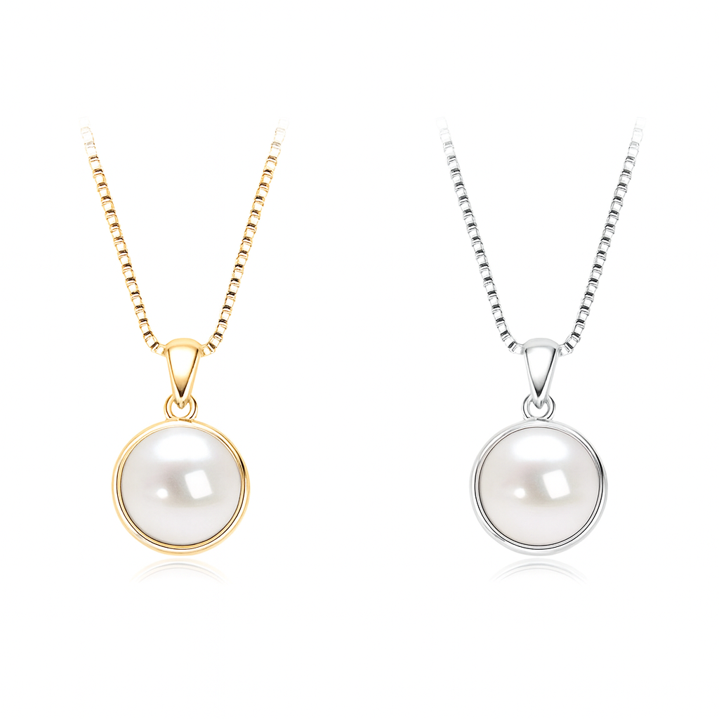 AURÉN Seraphine Pearl Pendant Necklace | S925 Sterling Silver/18K