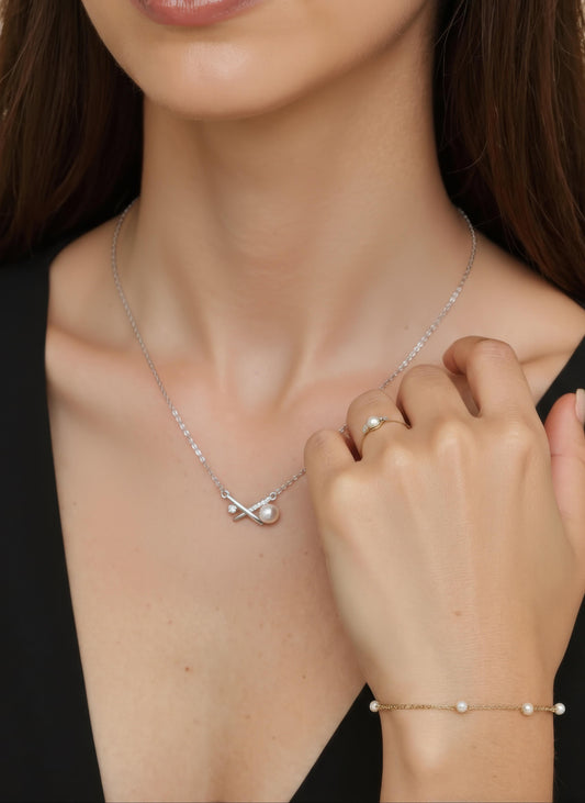 AURÉN The Lune Balance Necklace 925 Sterling Silver