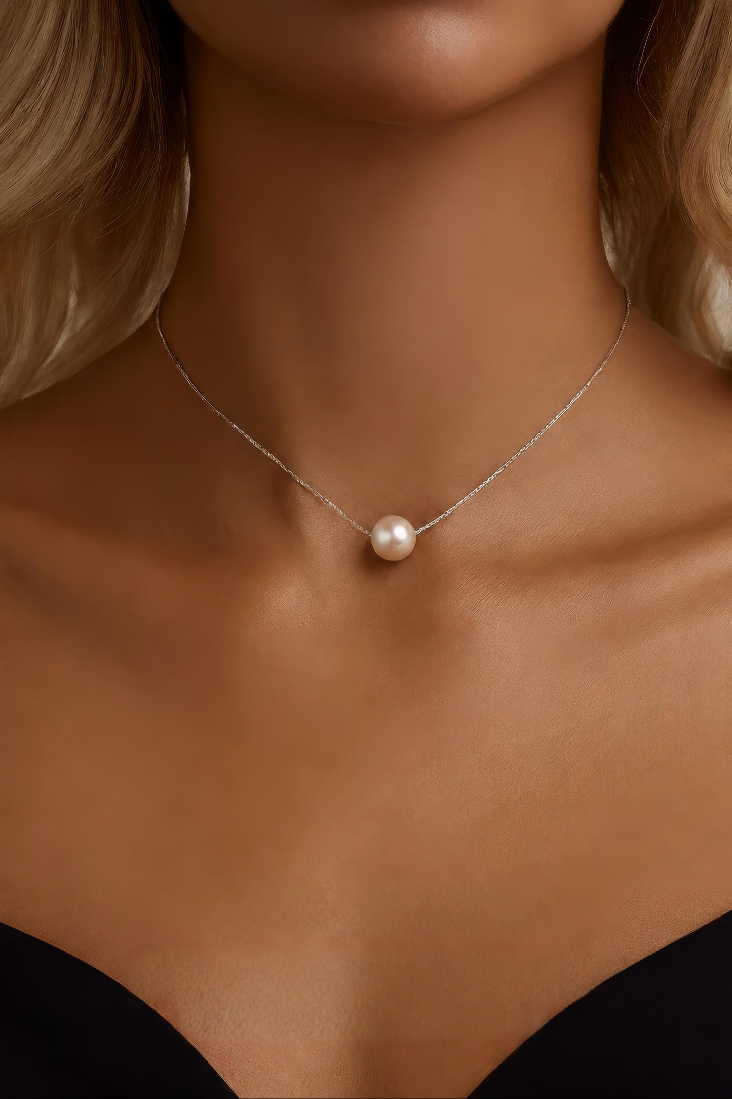AURÉN | Natural Grace Freshwater Pearl Necklace 925 Sterling Silver / 18K Gold