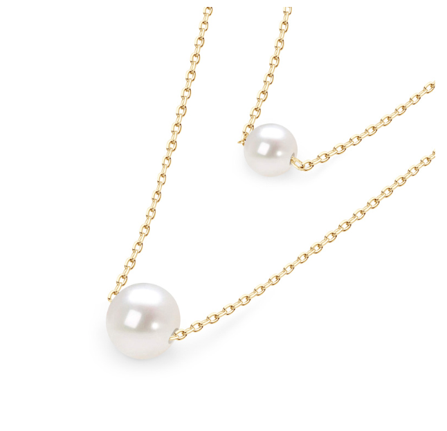 AURÉN Vionelle Double-Layer Pearl Necklace | S925 Sterling Silver / 18K Gold Vermeil