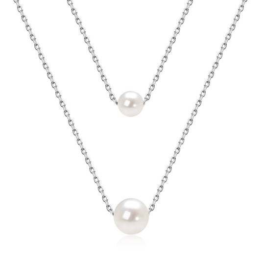 AURÉN Vionelle Double-Layer Pearl Necklace | S925 Sterling Silver / 18K Gold Vermeil